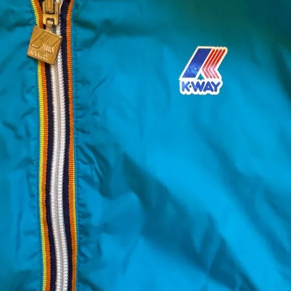K Way Kids Reversible Blue Rain Jacket size 10
